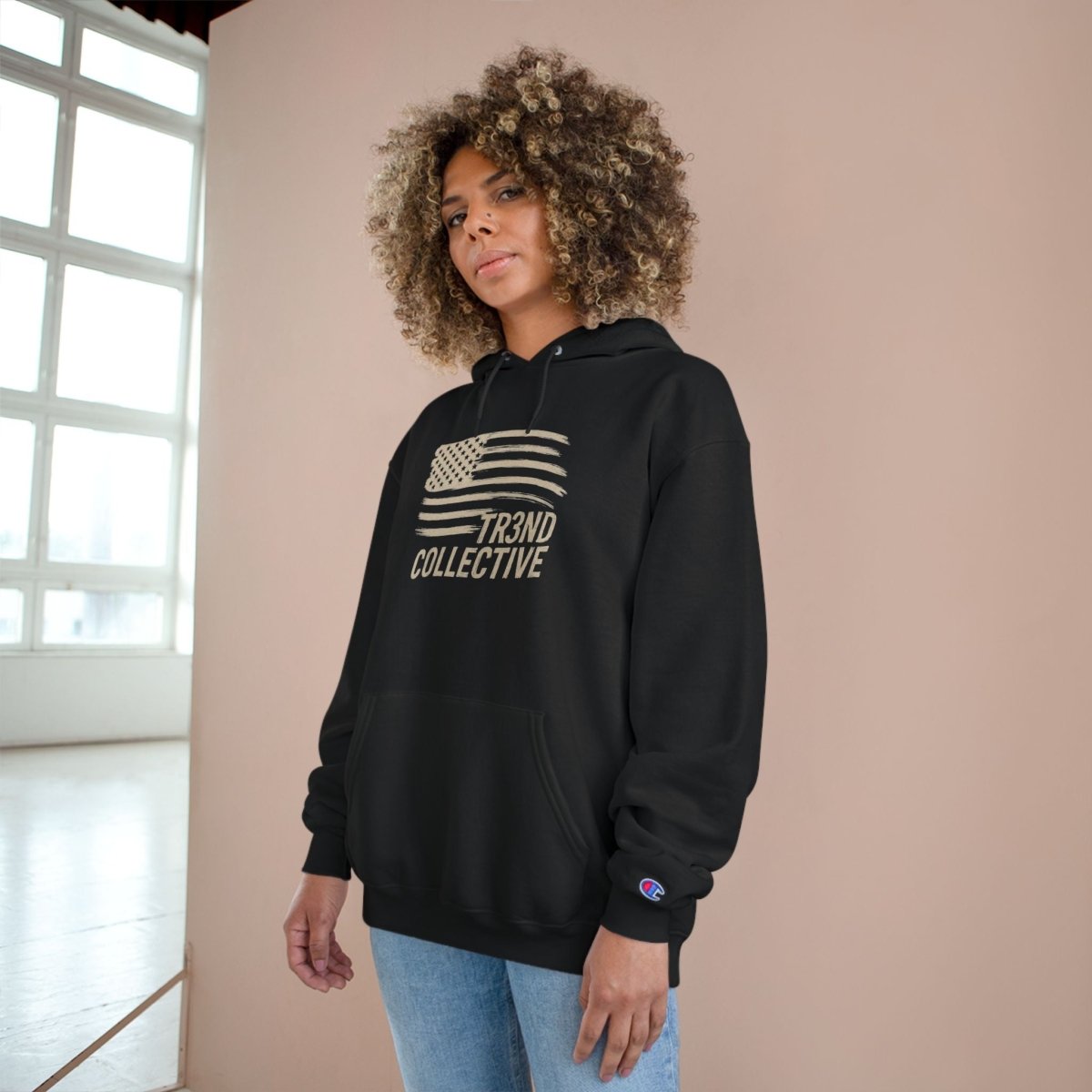 TR3ND Champion Graphic Hoodie, Black Flag Vintage Sweatshirt, Casual Wear, Comfortable Pullover, Gifts for Him/Her - TR3ND COLLECTIVE