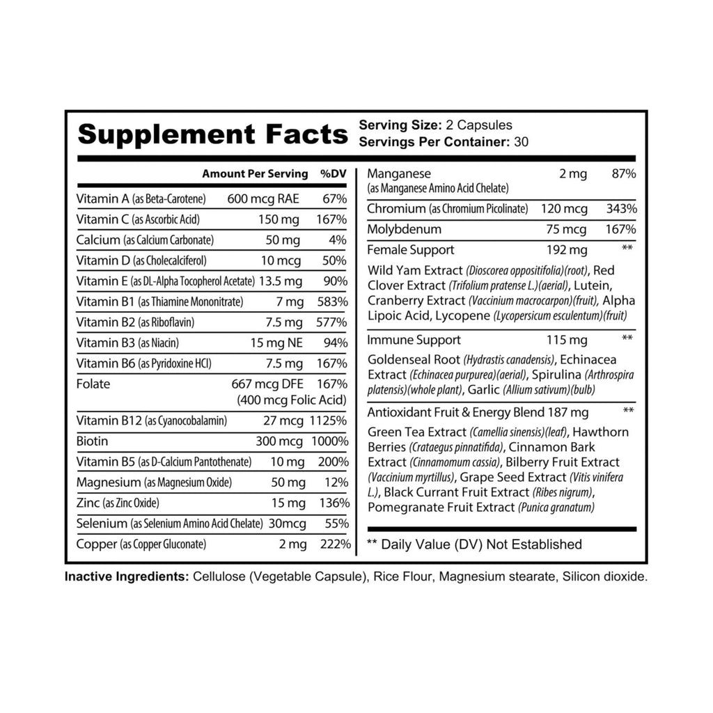 TR3ND Multivitamin for Women Supplement (60 Capsules) - TR3ND COLLECTIVE