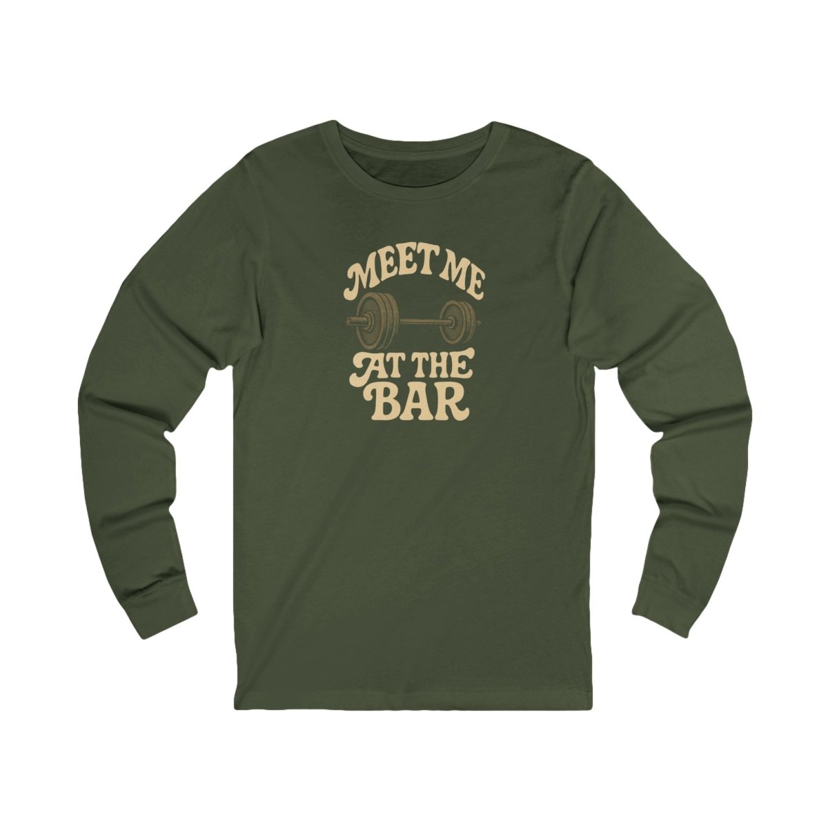 Unisex Long Sleeve Fitness Tee - Meet Me at the Bar, Gym Shirt, Workout Apparel, Casual Wear, Gift for Fitness Enthusiasts - TR3ND COLLECTIVE
